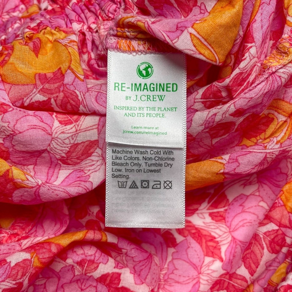 J. Crew Organic Cotton Voile Ruffle Beach Short‎ Pink Limone XXS All-Over Print - Picture 8 of 13